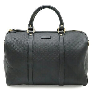 Gucci Microguccissima Boston Bag Handbag Leather Black